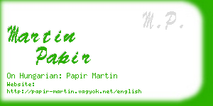 martin papir business card